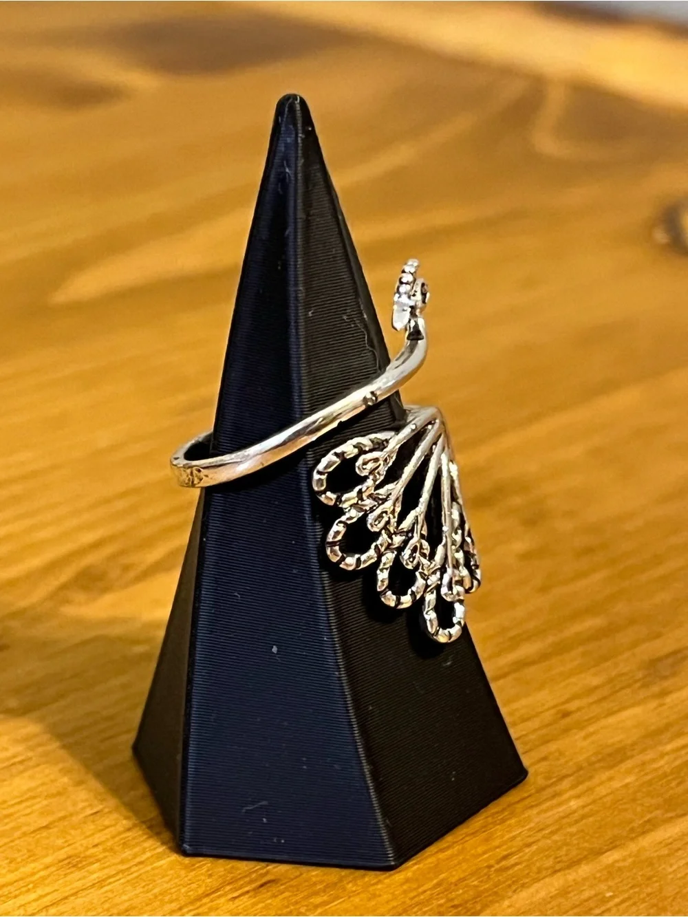 Elegant 925 marked fashion phoenix peacock ring adjustable starting size 6